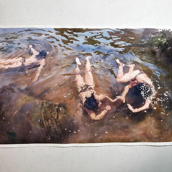Watercolor-Swimmers-Painting-Marcos-Beccari