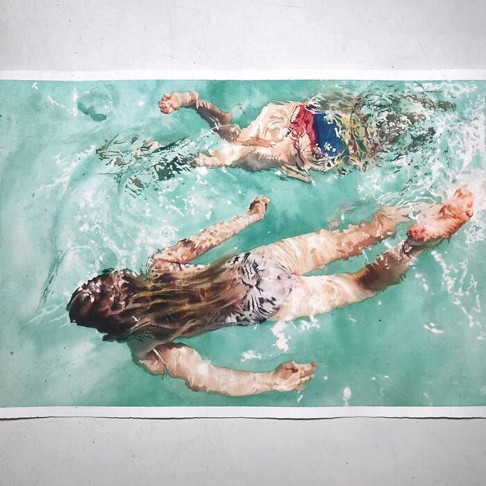 Watercolor-Swimmers-Painting-Marcos-Beccari