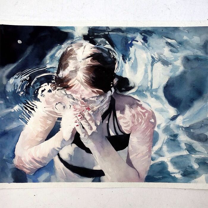 Watercolor-Swimmers-Painting-Marcos-Beccari