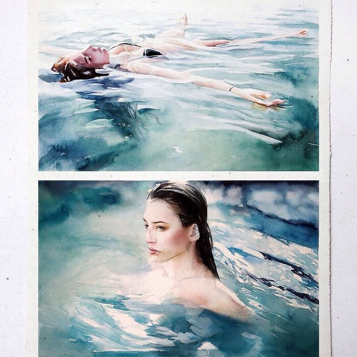 Watercolor-Swimmers-Painting-Marcos-Beccari