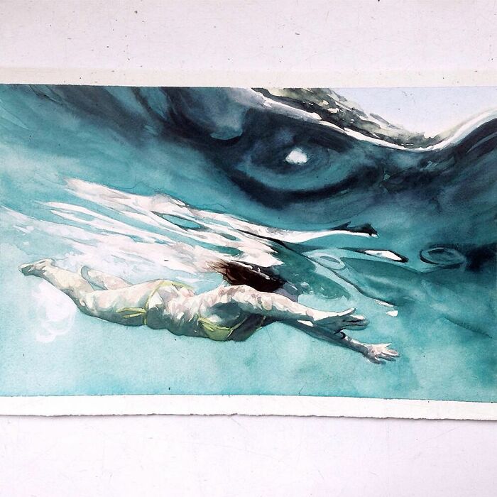 Watercolor-Swimmers-Painting-Marcos-Beccari