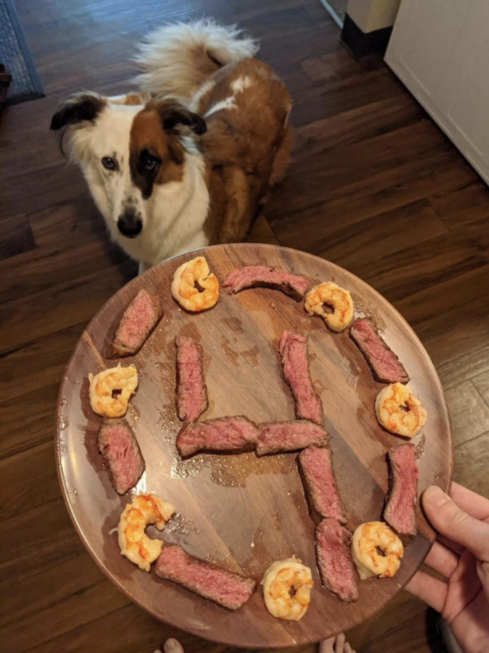 My Good Boy Before Enjoying His Birthday Dinner