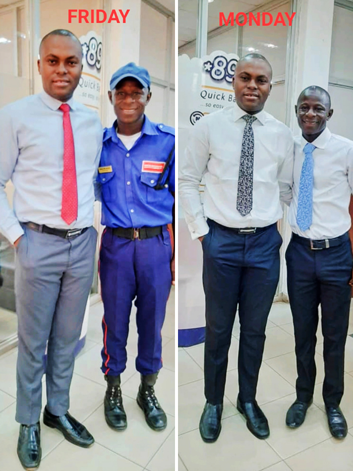 A Security Guard Told The Manager That He Is A Graduate And Would Love To Participate In The Test For The Vacant Position. The Boss Allowed Him To Take The Test. He Got The Job