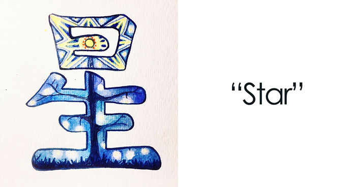 I Painted 100 Chinese Characters In Watercolor So That They Are Easier To Learn