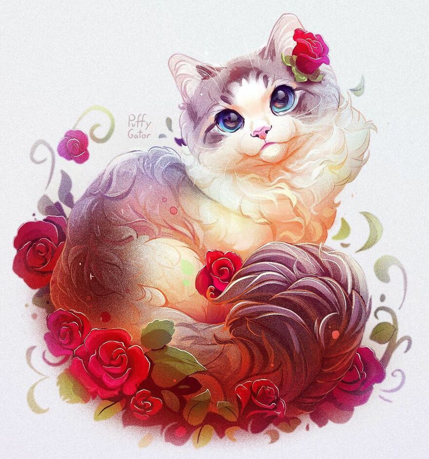 Cute-Animal-Illustrations-Puffygator-Nana-Key