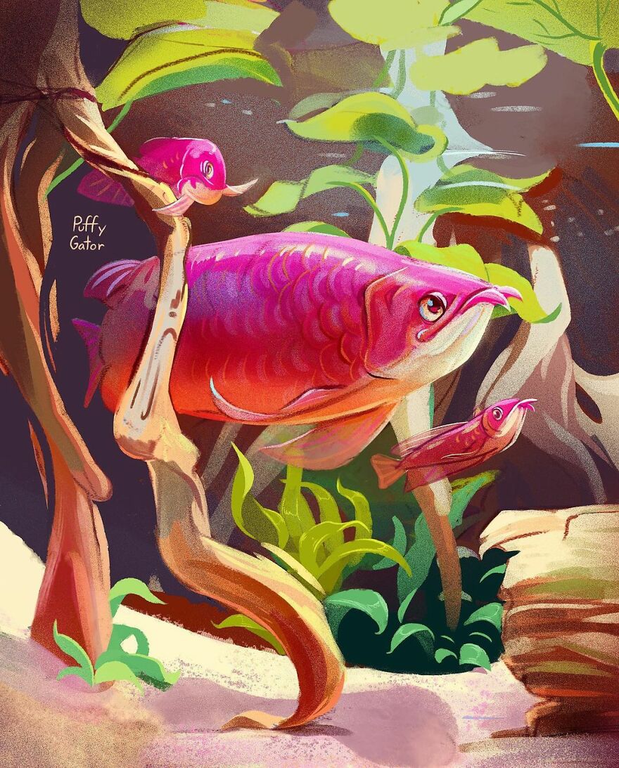 Cute-Animal-Illustrations-Puffygator-Nana-Key