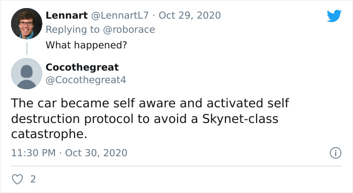 This Driverless Car Crashing Into A Wall For No Reason Perfectly Sums Up 2020 This Driverless Car Crashing Into A Wall For No Reason Perfectly Sums Up 2020