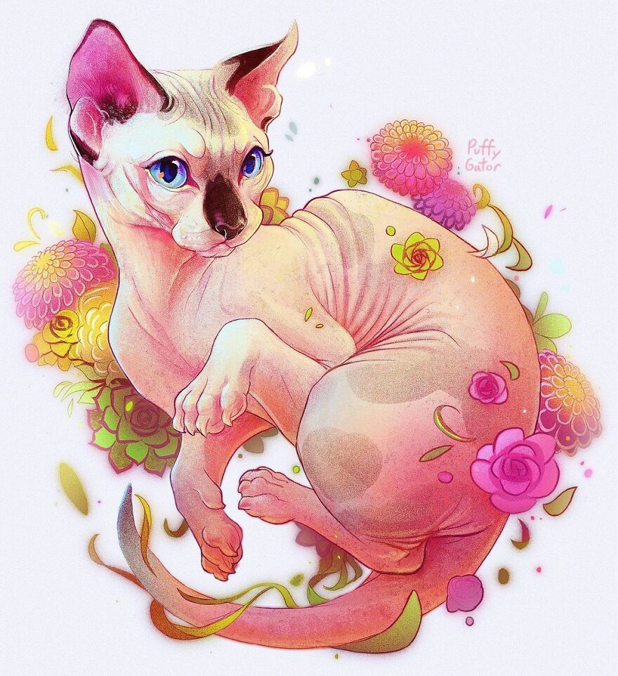 Cute-Animal-Illustrations-Puffygator-Nana-Key