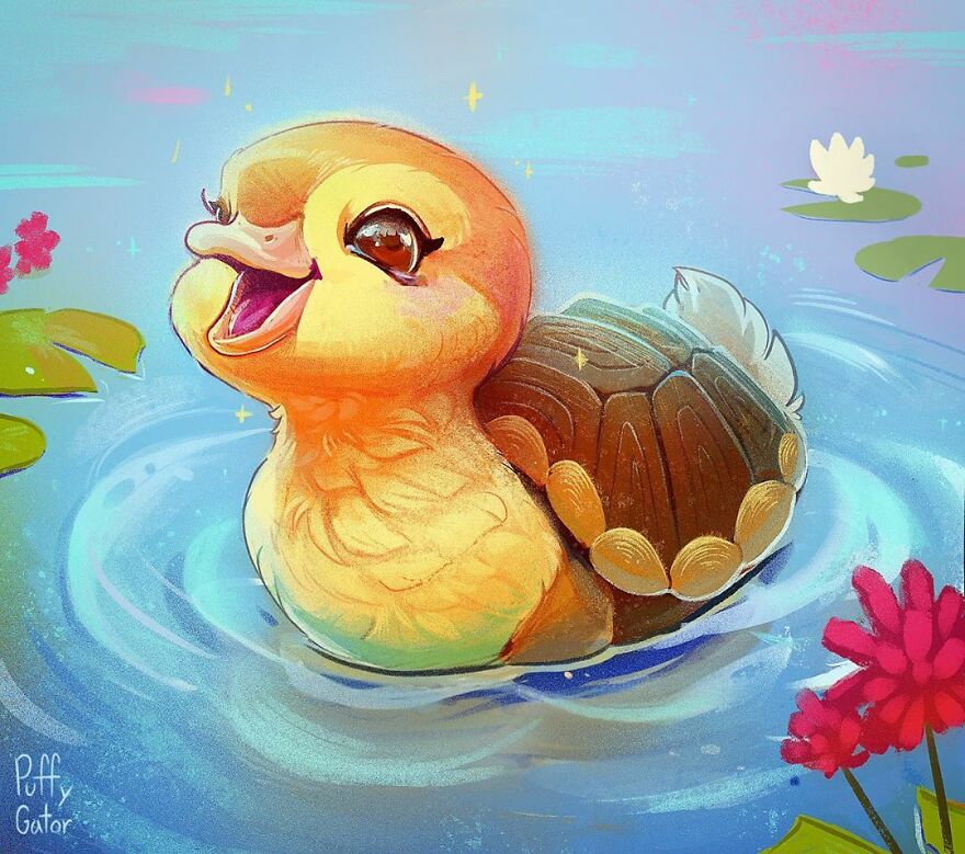 Cute-Animal-Illustrations-Puffygator-Nana-Key