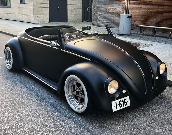 This Guy Transformed A 1961 VW Beetle Deluxe Into A Black Matte Roadster