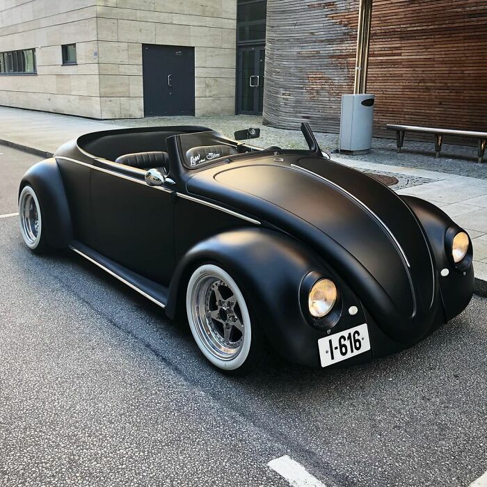 This Guy Transformed A 1961 VW Beetle Deluxe Into A Black Matte Roadster