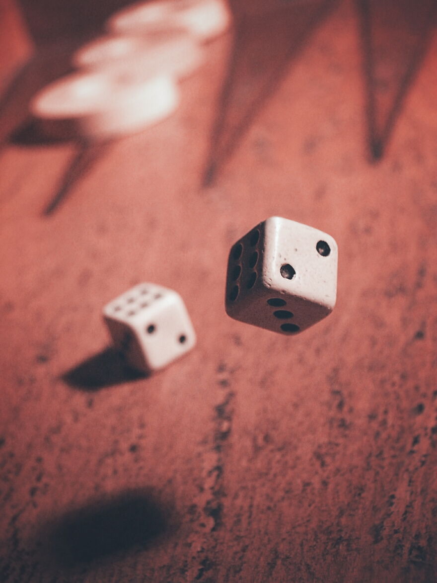 Here's What The Moment Looks Like From Different Angles When You Roll The Dice In Backgammon.