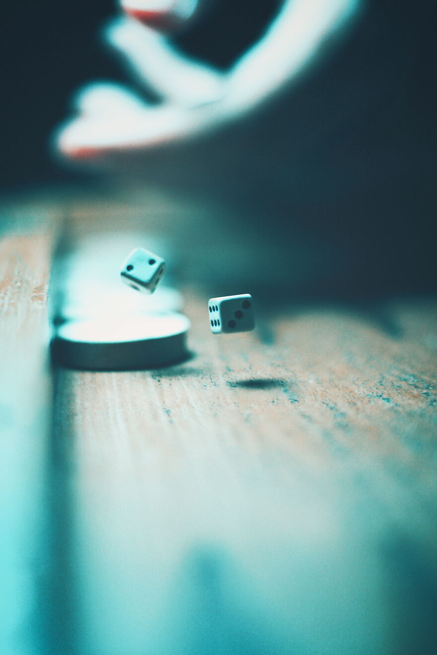 Here's What The Moment Looks Like From Different Angles When You Roll The Dice In Backgammon.