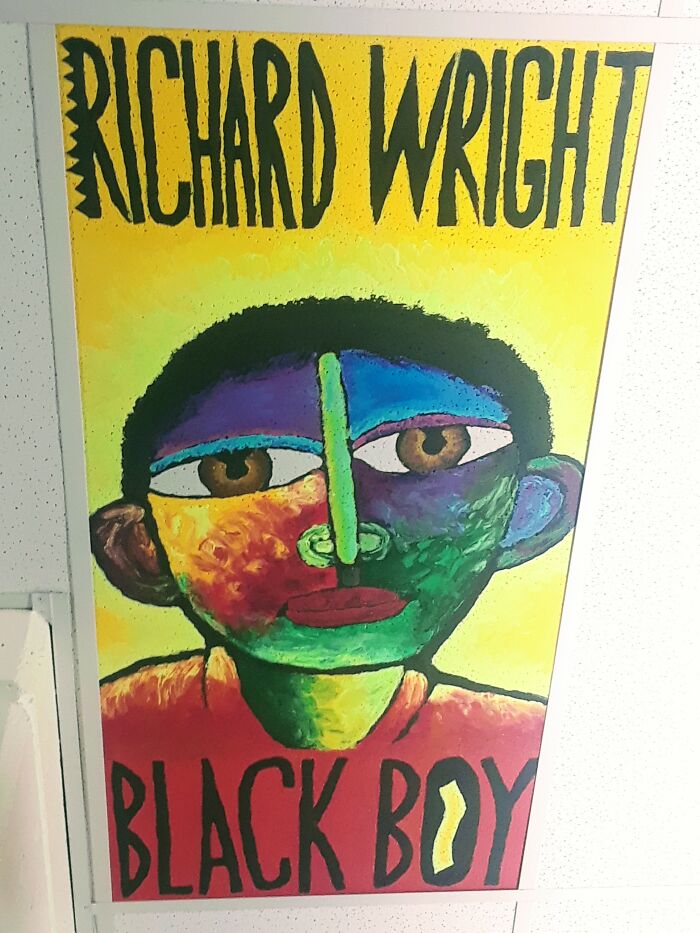 I Painted This Book Cover On A Ceiling Tile At My High School's Library