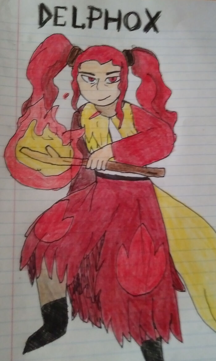 I Like To Draw Pokemon As People And This Is By Far My Favorite! (I'm Bad At Taking Pictures So Please Forgive The Low Quality Photo)