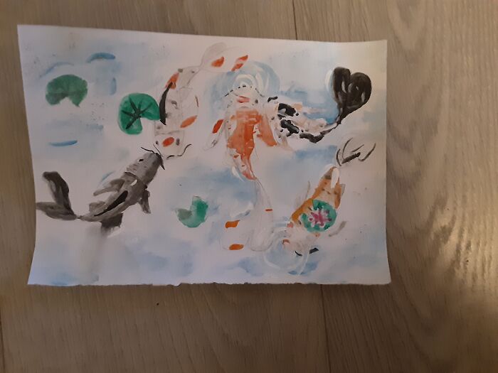 Water Colour Koi Fish By Me