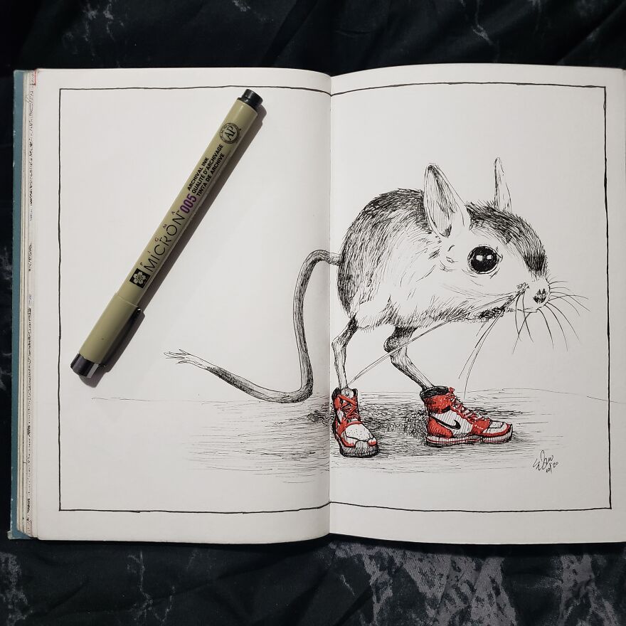 A Jerboa Showing Off His New Kicks
