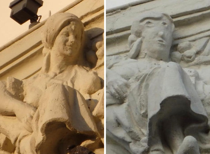 Somebody Pulled A 'Not My Job' On This 1923 Statue During Its Restoration Somebody Pulled A 'Not My Job' On This 1923 Statue During Its Restoration