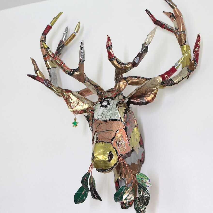 Recycled-Materials-Animal-Sculptures-Metal-Fabric-Barbara-Franc