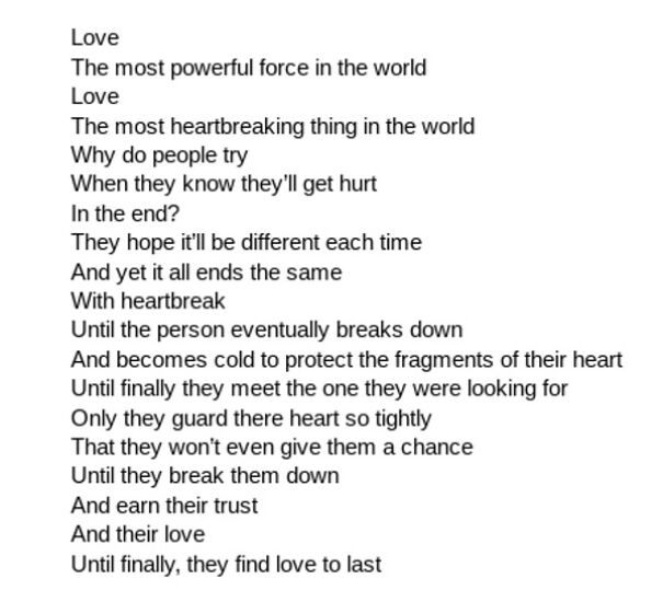 5 Non-Rhyming Poems I Made Myself That Comes From My Heart