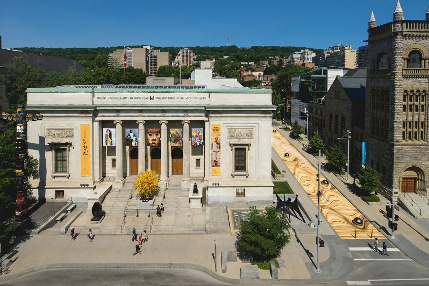 Optical Illusion Transforms A Street In Montreal Into Wavy Sand Dunes Optical Illusion Transforms A Street In Montreal Into Wavy Sand Dunes