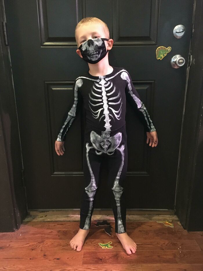 $2 Black Thrift Store Pajamas And Some White Acrylic Paint! I Think I Did A Pretty Good Job