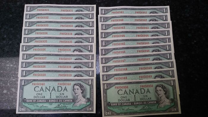 My Deceased Grandfather Had A Collection Of Uncirculated Sequential One-Dollar Bills From 1954