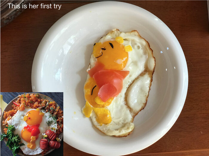 I Saw This Japanese Mom’s Amazing Cooking And Sent It To My Mom, Asked Her If She Could Make One For Me. I Was Just Joking Since I’m No Longer A Kid And Living In Another Continent Now. Two Hours Later She Replied With This Pic And Told Me She Will Be Practicing And Cook For Me When I Go Back Home