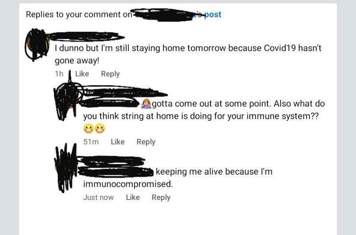 Restaurants Are Reopening In My City. Made This Comment On A Post & Got This: