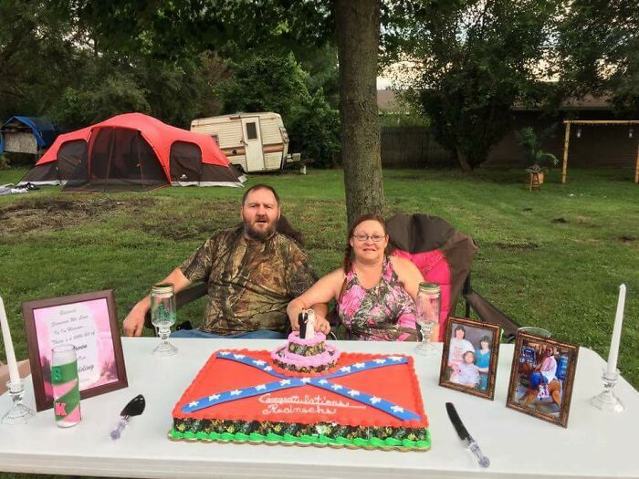 Camo. Confederate Flag Cake. Broken Down Rv. Yep, It's A Wedding
