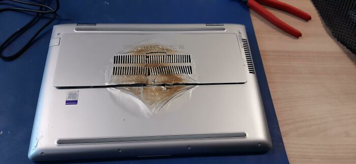 User Left Their Laptop On An Electric Hob