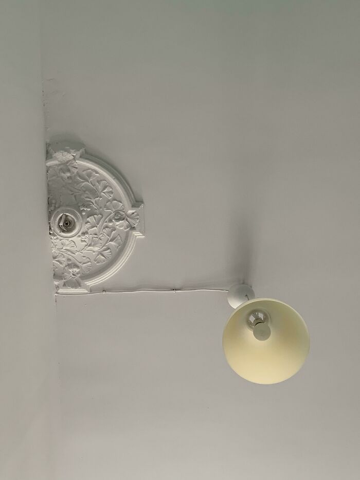 This Lamp In My Apartment Room That Was Clearly Split In Half