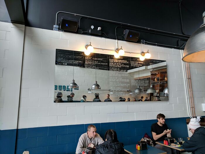 This Menu On A Mirror Is Impossible To Read