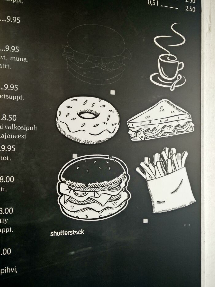 This Menu Art Has Shutterstock Watermarks On It