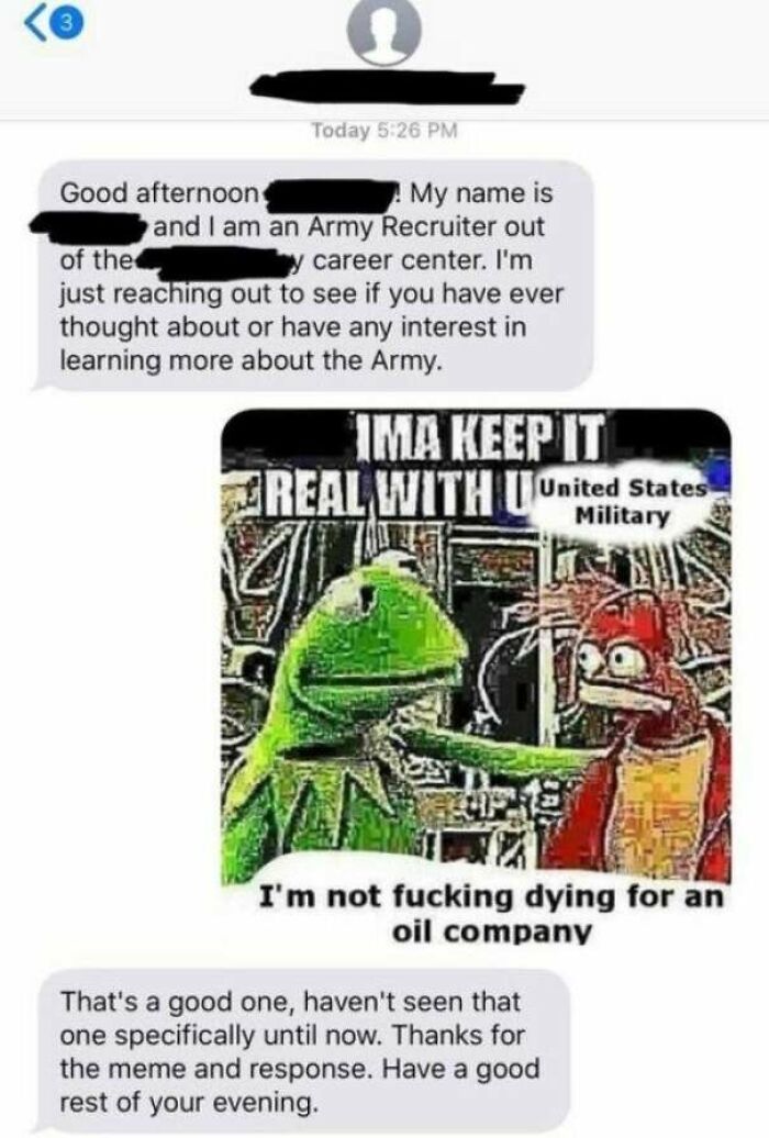 Wholesome Army Recruiter