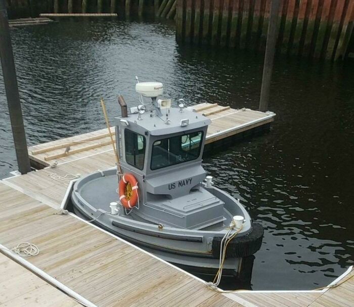 The Smallest Active-Duty Vessel (Mini Tug) Of The United States Navy.