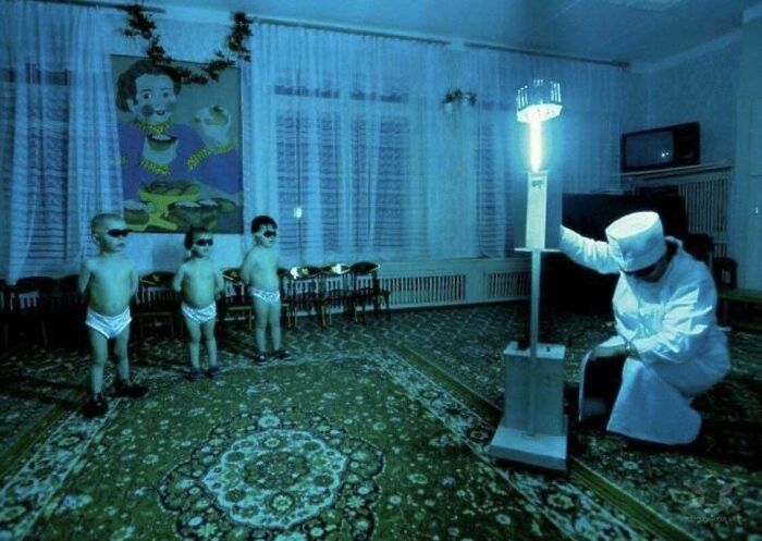 Children Living In Siberia Getting UV Light Exposure During The Long Dark Winter Months