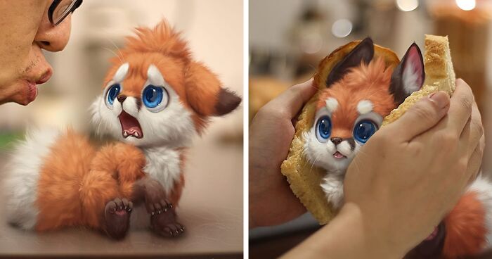 This Artist Can’t Have Pets In His Apartment, So He Puts Digital Furry Animals In Real-Life Situations (29 New Pics)