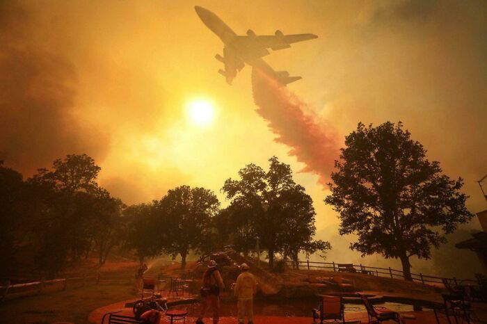 California Fire Being Extinguished By A 747