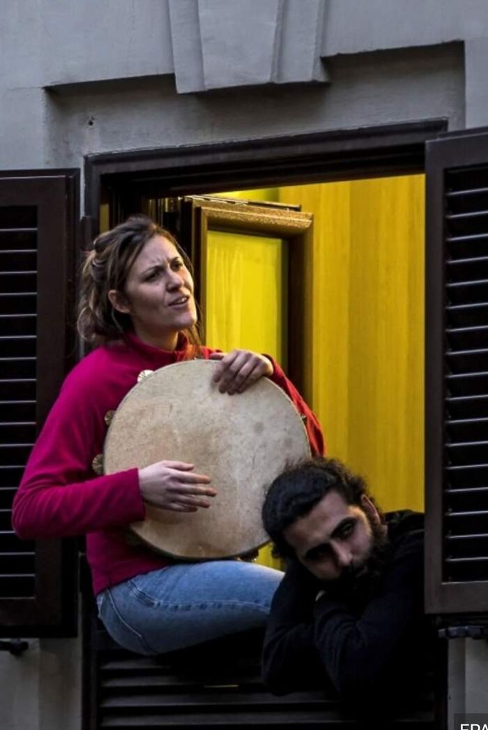 Quarantined Italians Play Music To Each Other