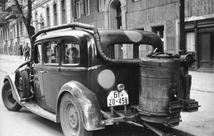 During World War II, Almost Every Motorized Vehicle In Continental Europe Was Converted To Use Firewood As Fuel. The Imbert Gasification Generator Was Mass Produced From 1931 On