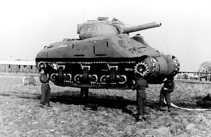 The British Using Inflatable Dummy Tanks To Assert Presence On The Battlefield In Ww2
