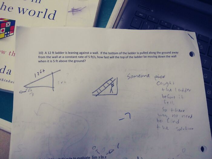 Someone Caught The Ladder Before It Fell, So There Was No Need To Find The Solution