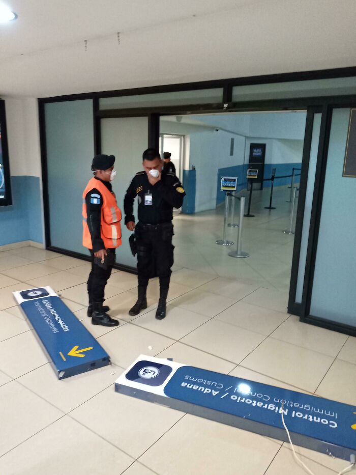 Smashed My Head On The Guatemalan International Departures Sign, Came Crashing Down. Wasn't Made For Tall People...
