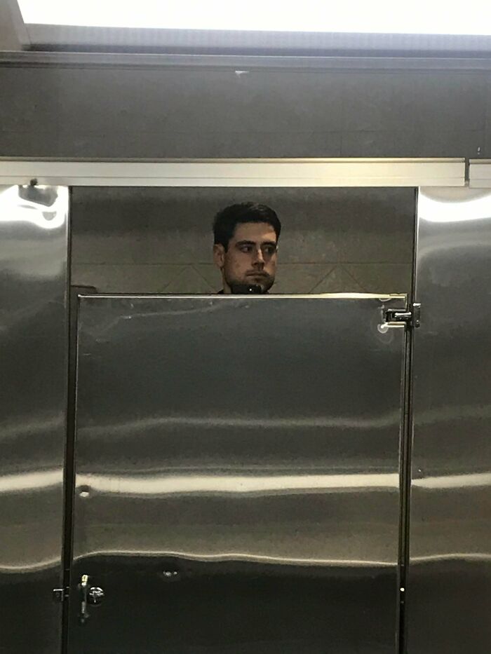 When I Stand Up In The Stall I Make Eye Contact With The People Washing Their Hands. Is It A Little Awkward?....yeah