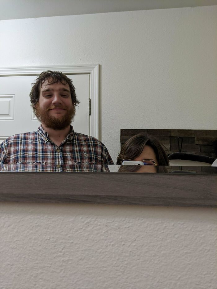 My Wife Wanted Me To Hang Up A Mirror, So I Did. Seems Fine To Me, But She Takes Issue With It For Some Reason. [i'm 6'4" And She's 5'2"]
