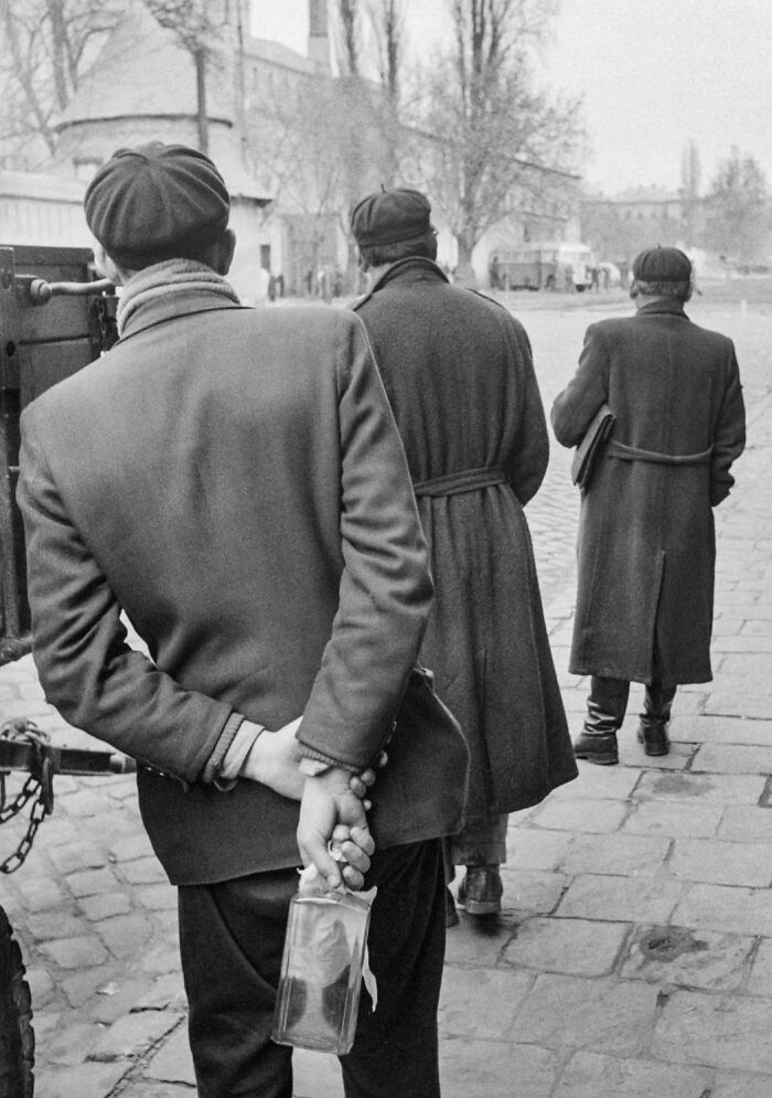 An Anti-Communist Revolutionary Holds A Molotov Cocktail Behind His Back During The 1956 Hungarian Revolution