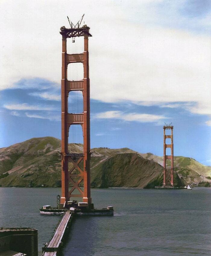 Construction Of The Golden Gate Bridge, Circa 1934