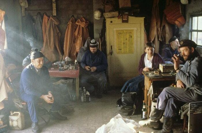 Young Angela Merkel Having A Schnaps With Fishermen On The Island Of Rügen During Her First Mp Campain In Summer 1990