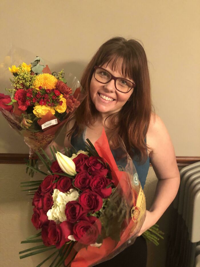 Sometimes I Get My Wife Flowers Just Because... One Of Our Airbnb Guests Left Them Behind